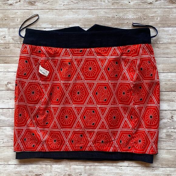 Leifsdottir Denim Mini Skirt Pleated Ruffle Front Dark Blue Wash Size 6 - Picture 9 of 11